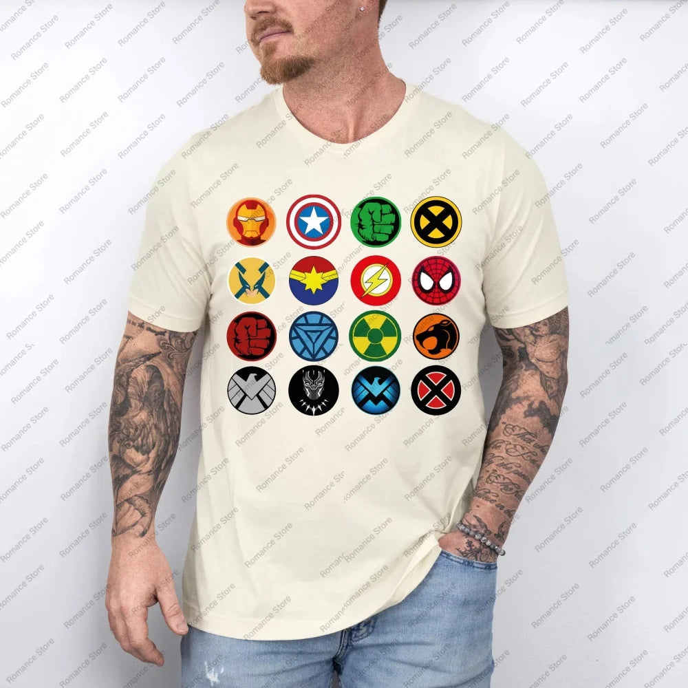 Marvel Superhero T-shirt Avengers Tee Super Hero Family of Heroes