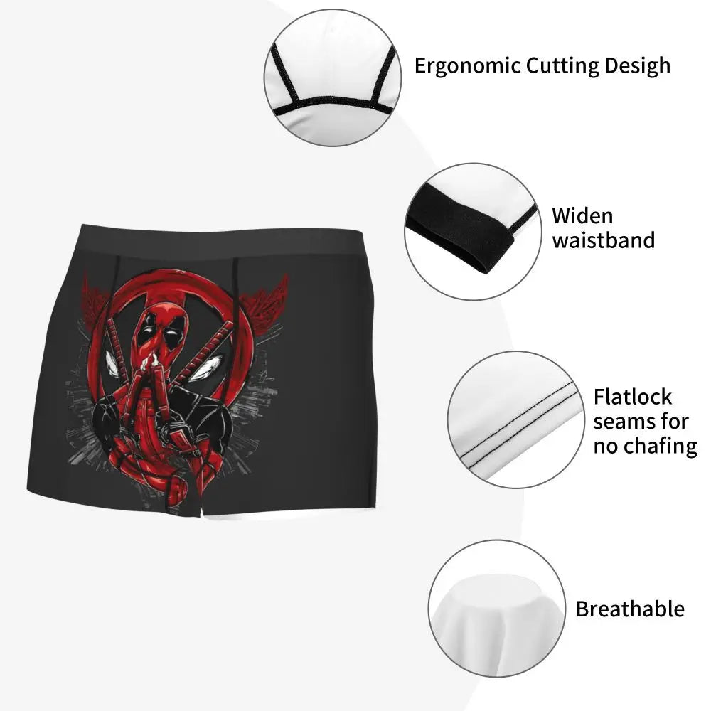 Deadpool Boxer Shorts for Men - Lycra Polyester Blend