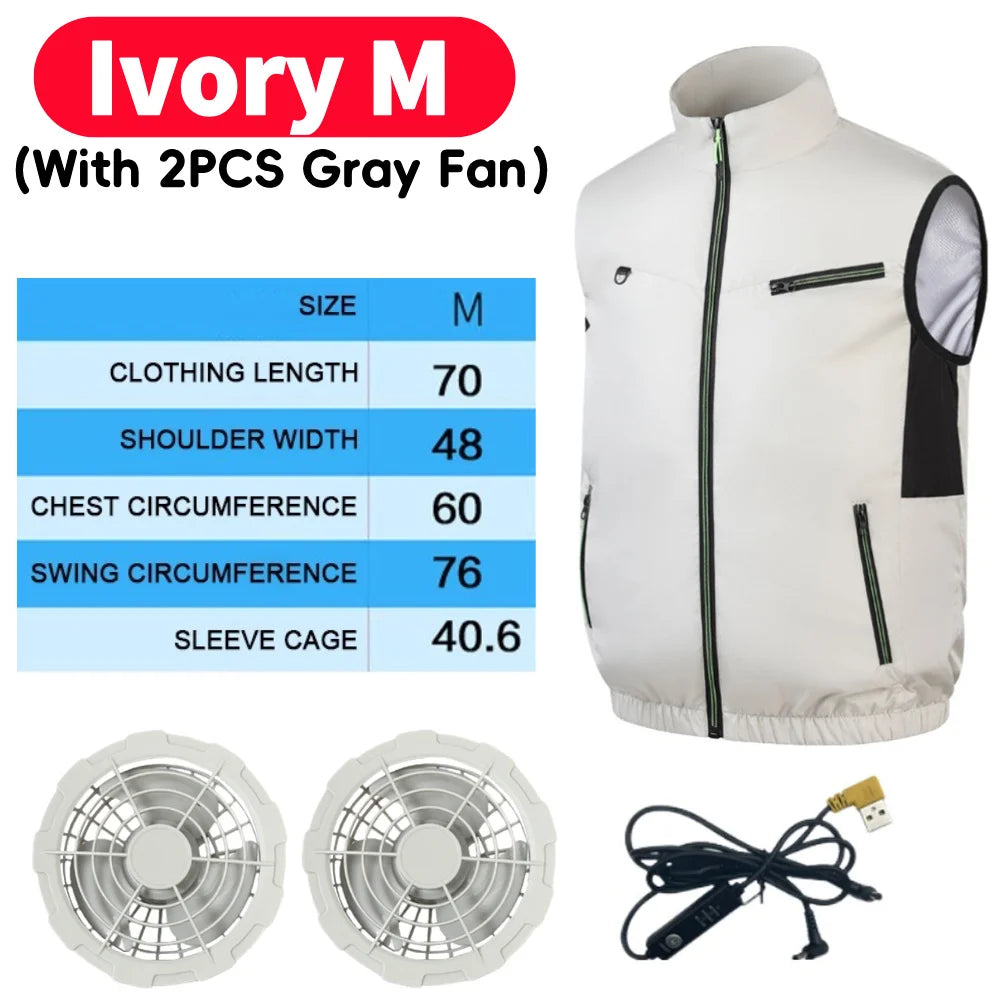 Cooling Vest Breathable Polyester Fan Vest for Hot Weather