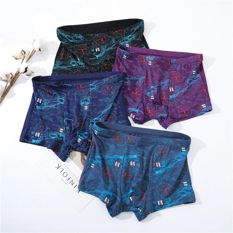 Men's Bamboo Fiber Boxer Shorts Plus Size 2XL-7XL