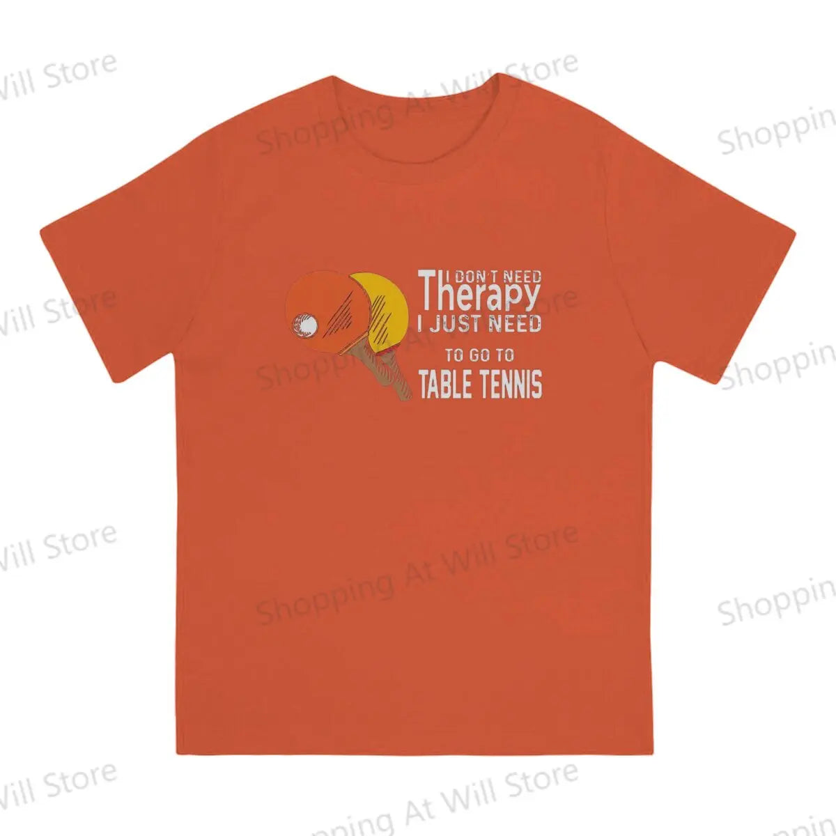 Tops 100% Cotton Leisure Sports  Table Tennis Therapy for Ping Pong Men's and women's T-shirts Ping Pong Tshirt Top