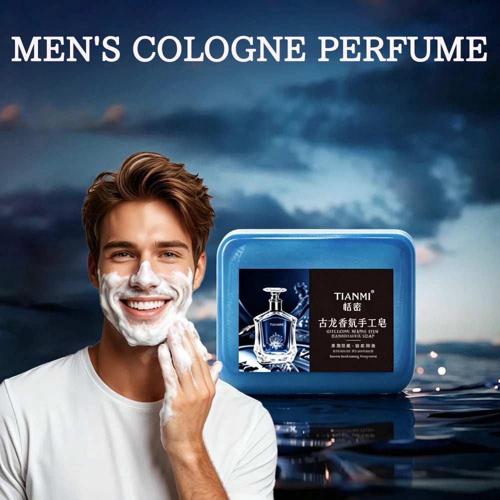 Men's Cologne Soap 2PCS Three in One for Hair Face Bath