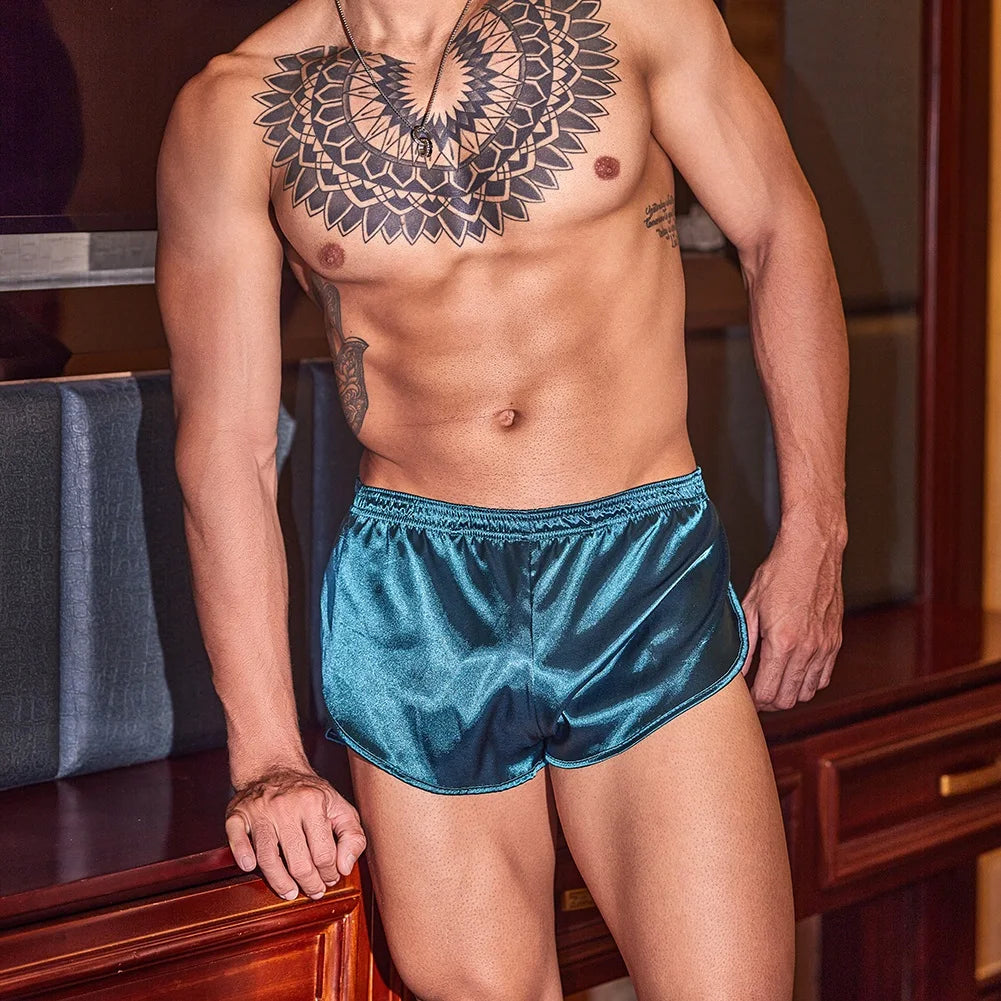 Men's Low Waist Boxer Briefs Sleep Bottoms