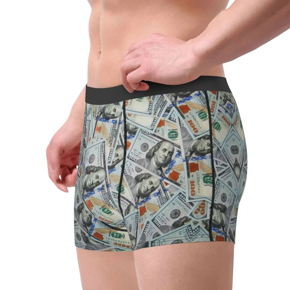 Money Print Boxer Briefs for Men
