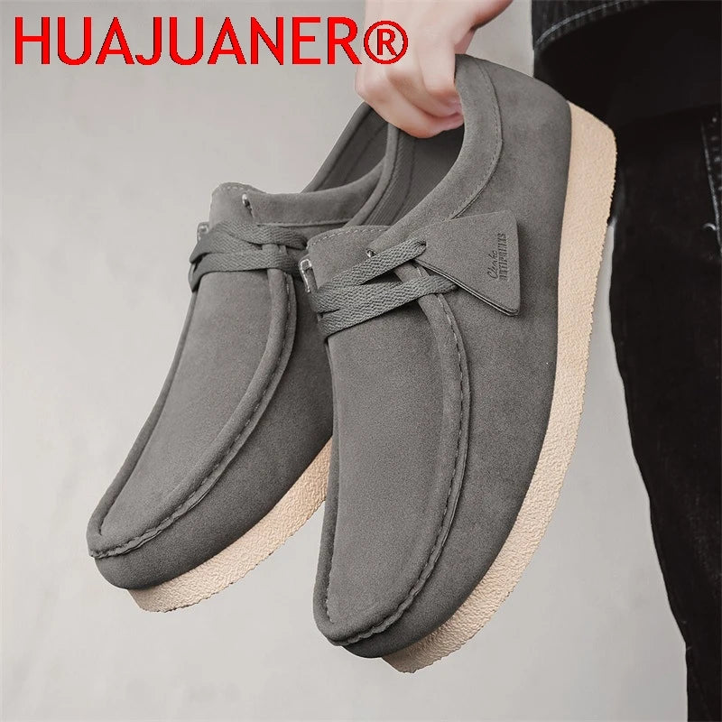 Men's Casual Lace-Up Sneakers with Thick Sole