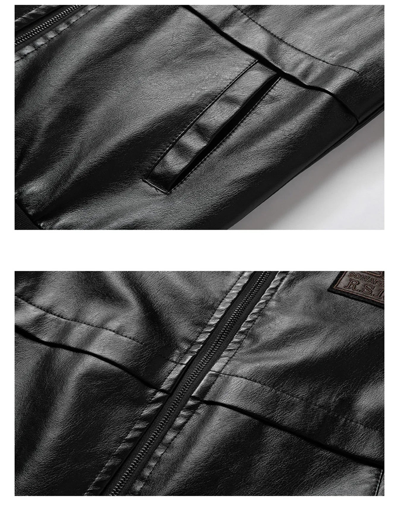 Men's Bomber Jacket Casual Long Sleeve Zip-Up Collar with Pockets Outerwear