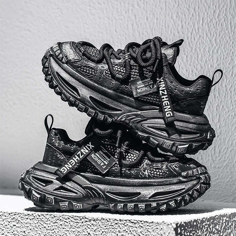 Men's Breathable Mesh Platform Sneakers for Casual Wear