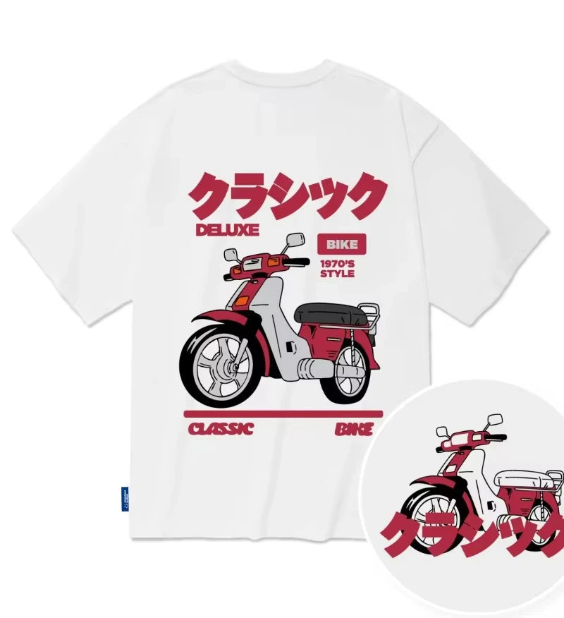 New Men's and Women's Motorcycle T-shirts for Summer.Featuring Car Logos. Round-neck Punk Casual Trendy Retro Short-sleeved Tops