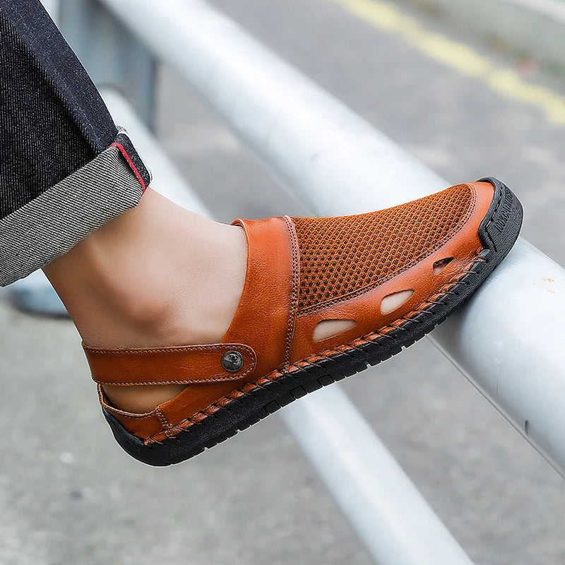 Men's Breathable Air Mesh Slip-On Sandals
