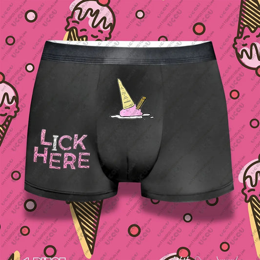 2026 Men's Adult Funny Ice Cream Print Breathable Comfort Boxer