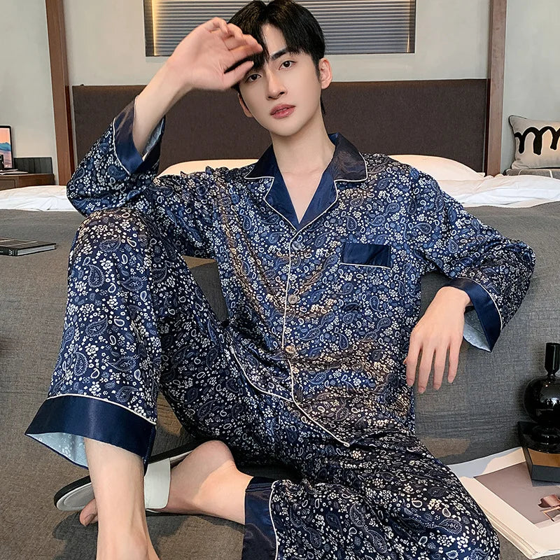 Thin Ice Silk Pajamas for Men