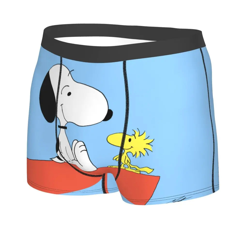 Snoopy Boxer Briefs for Men - Giggle Print Polyester Blend