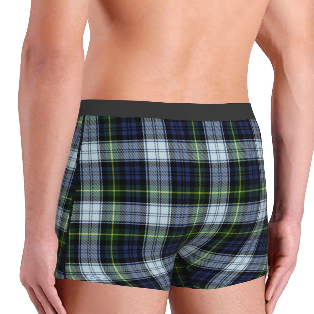 Black Watch Tartan Boxer Shorts for Men in Lycra and Polyester
