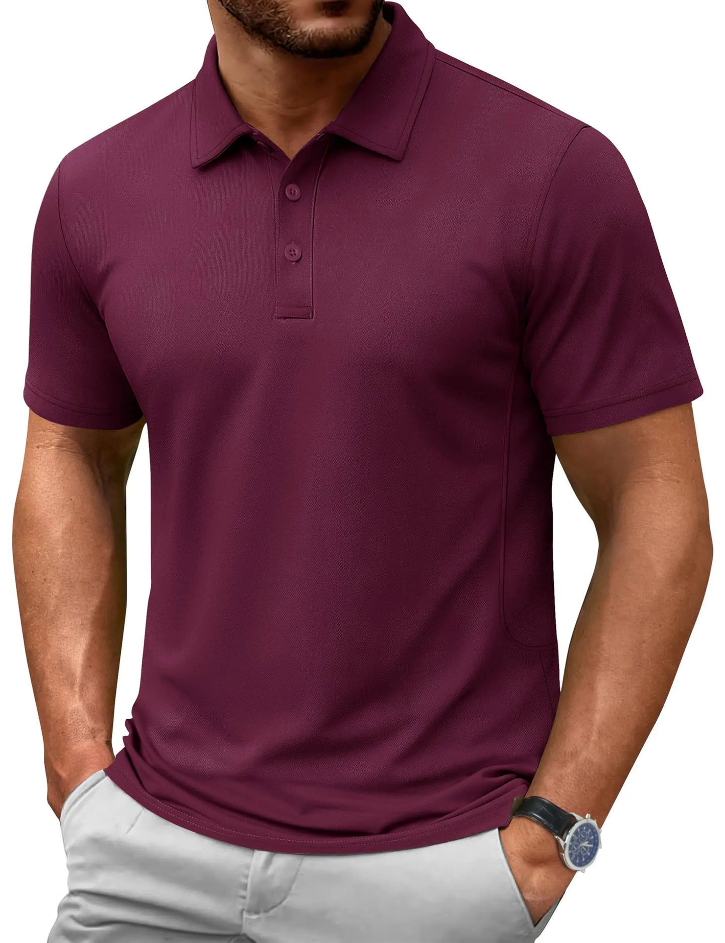 TACVASEN 72% Cotton Summer Golf Polo T-Shirt