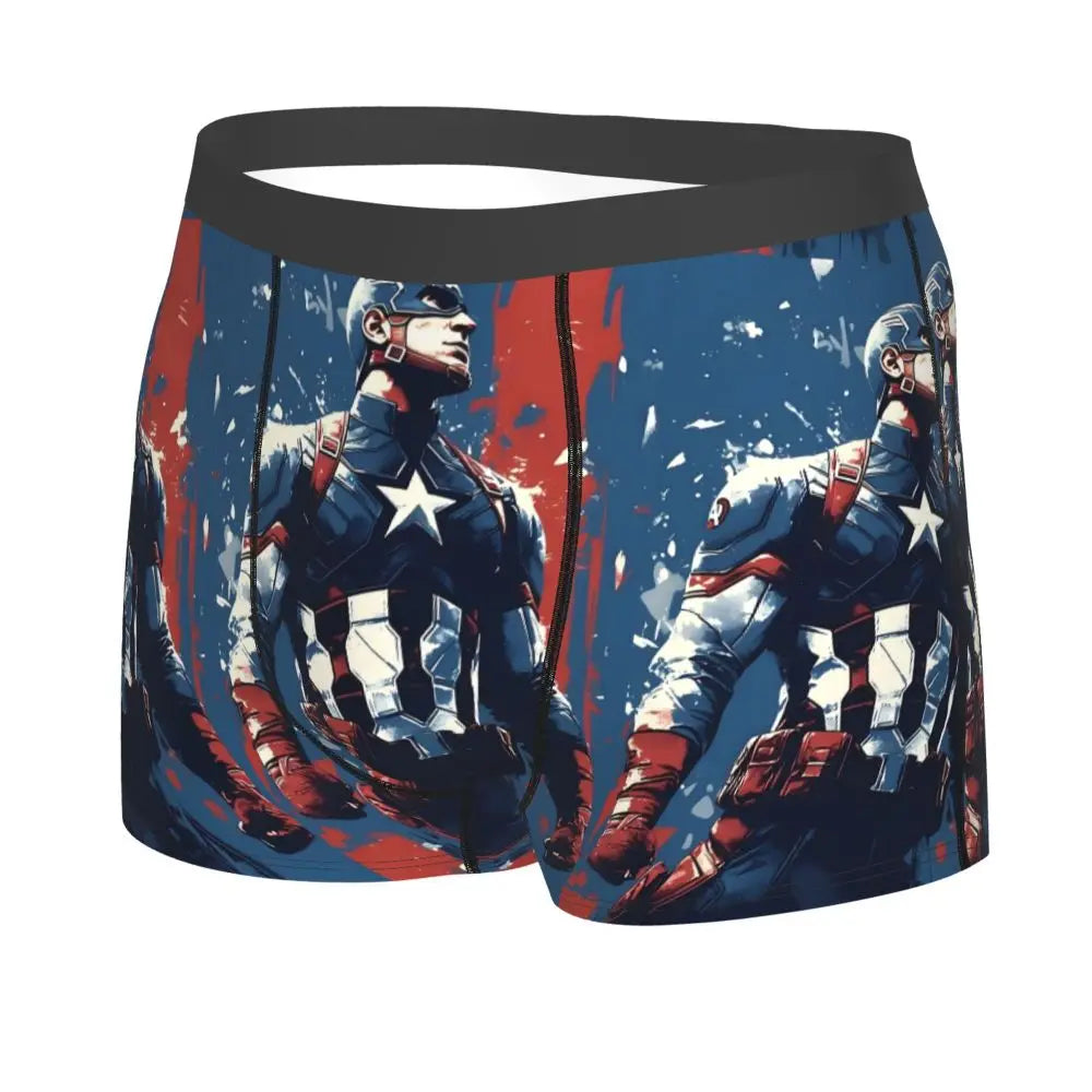 Captain America Comics Design Boxer Shorts for Men by MINISO