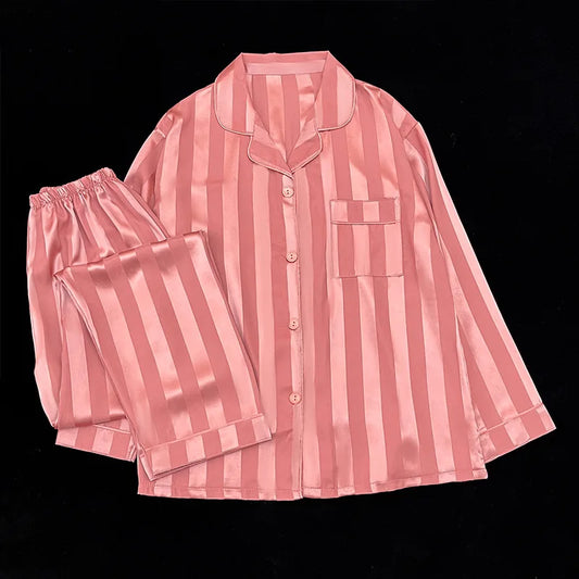 New Minimalist Casual Sleepwear Set for Women: Lightweight Summer Long-Sleeve Top and Pants in Korean-Style Instagram Aesthetic