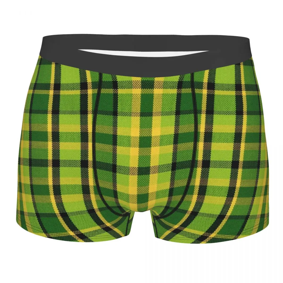 Black Watch Tartan Boxer Shorts for Men in Lycra and Polyester