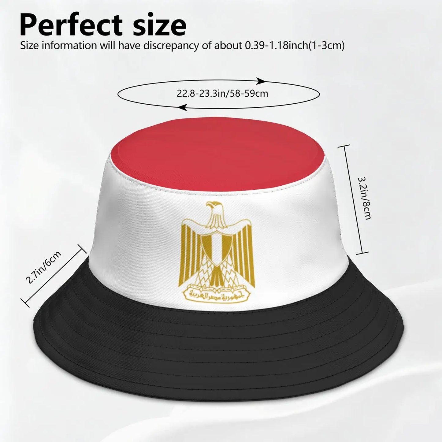 Egypt Fisherman Hats Free Custom Made Name Number Team Logo Bucket Cap Country Travel Arabic Nation Egyptian Flag Headgear