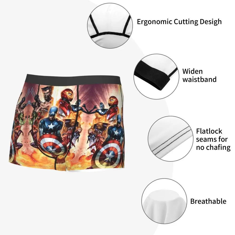 Captain America Comics Design Boxer Shorts for Men by MINISO