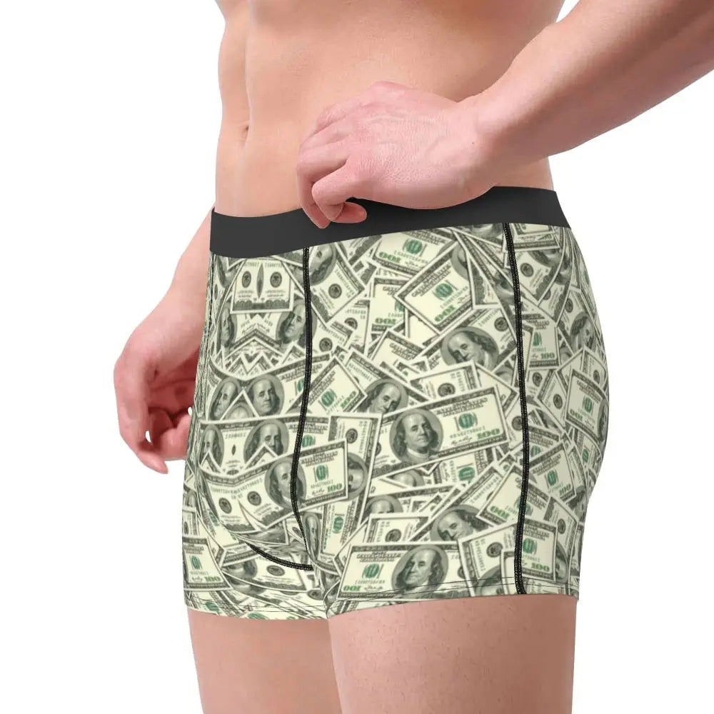 Money Print Boxer Briefs for Men