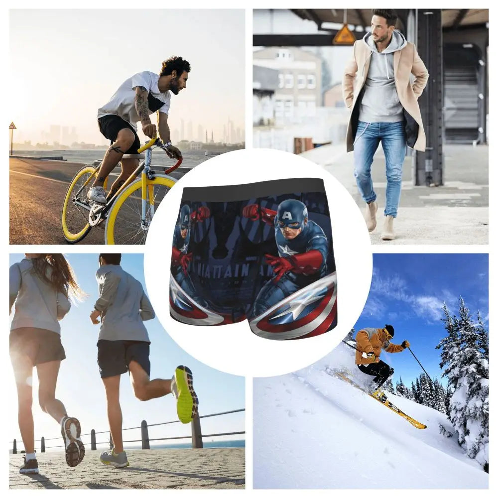 Captain America Comics Design Boxer Shorts for Men by MINISO