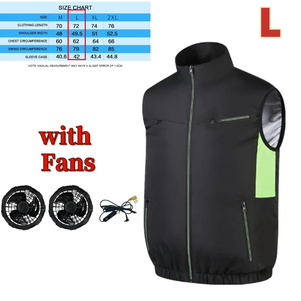 Cooling Fan Vest for Men and Women - Breathable Polyester