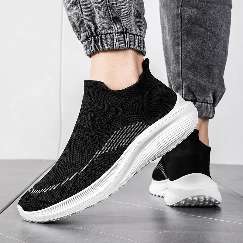 Mens Sneakers Stretch Fabric Comfortable Casual Shoes