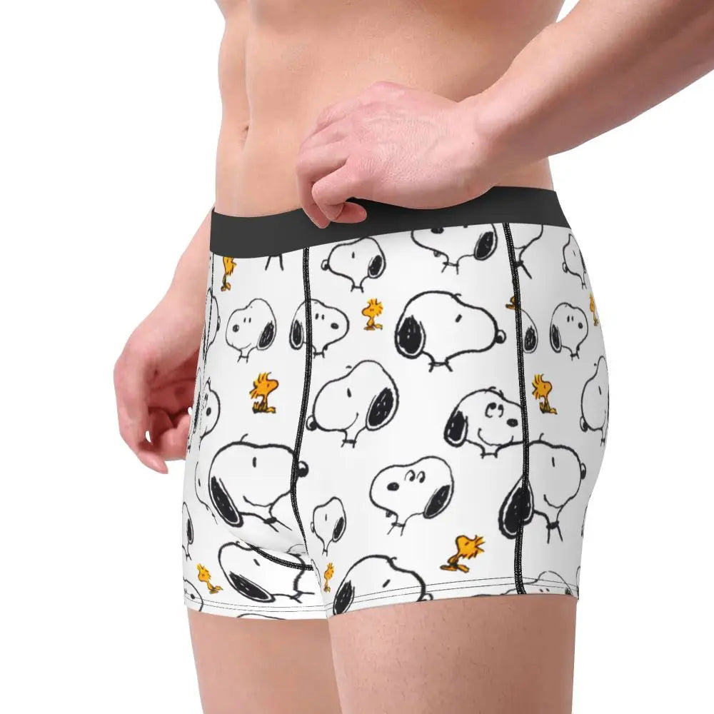 Snoopy Boxer Briefs for Men - Giggle Print Polyester Blend