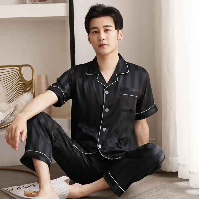 Thin Ice Silk Pajamas for Men