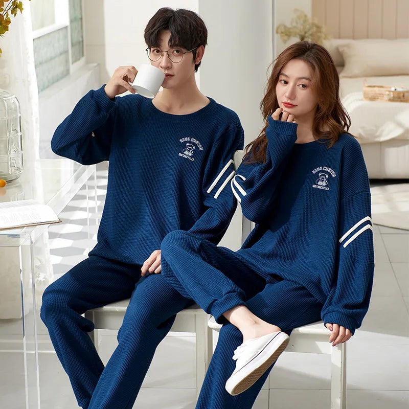 Cotton Korean Men Pajama Set Sleepwear