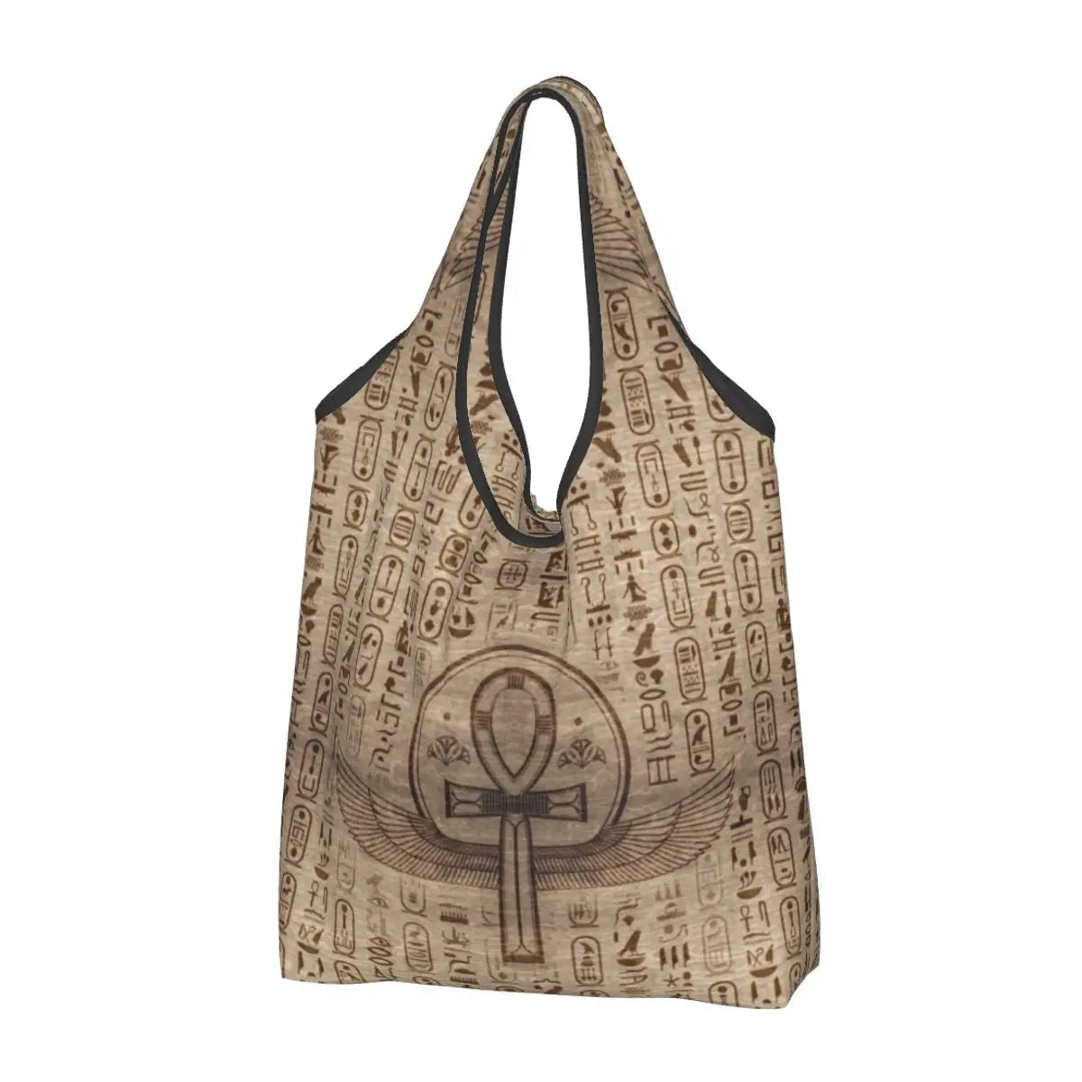 Egyptian Eye Of Horus Grocery Shopping Bags Custom Shopper Tote Shoulder Bag Portable Ancient Egypt Hieroglyphics Handbag