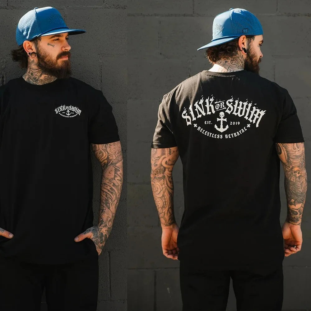 Hot Mens T Shirt Men's Short Sleeve T-shirts Male Essentials Clothes Cotton Tee Tops and Tees Gothic Clothing Man New Gym
