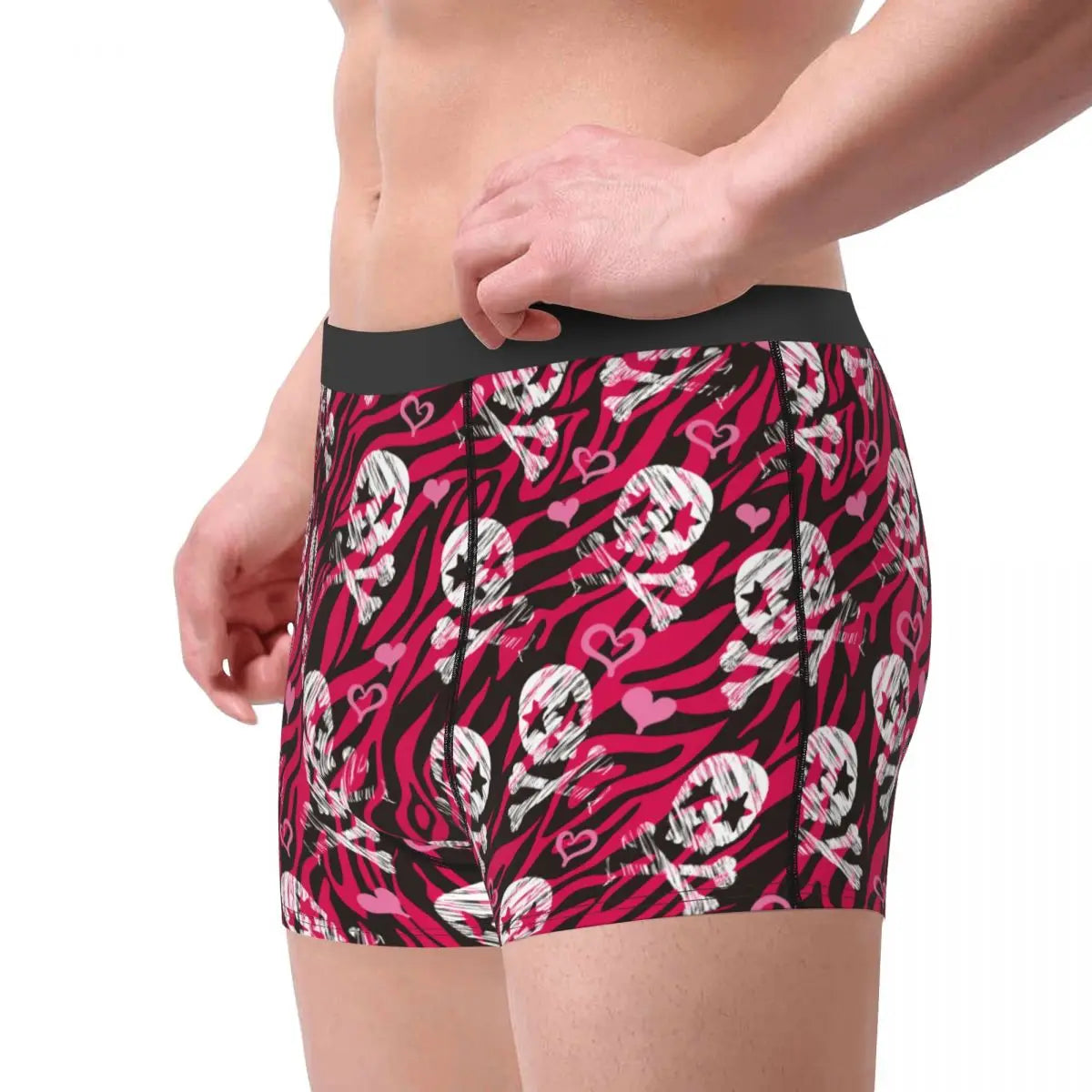 Zebra Star Skull Print Boxer Shorts for Men