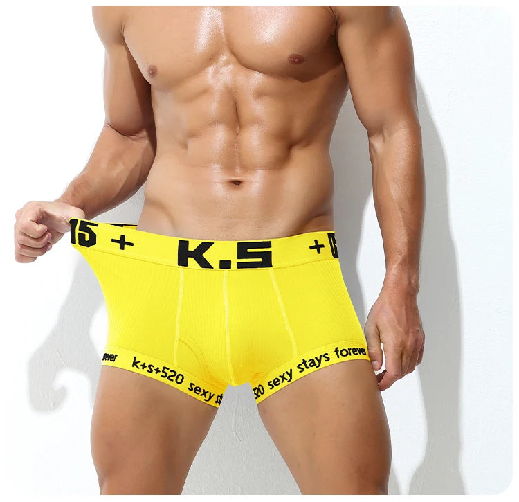 Men's Cotton Breathable Letter Printed Boxershorts