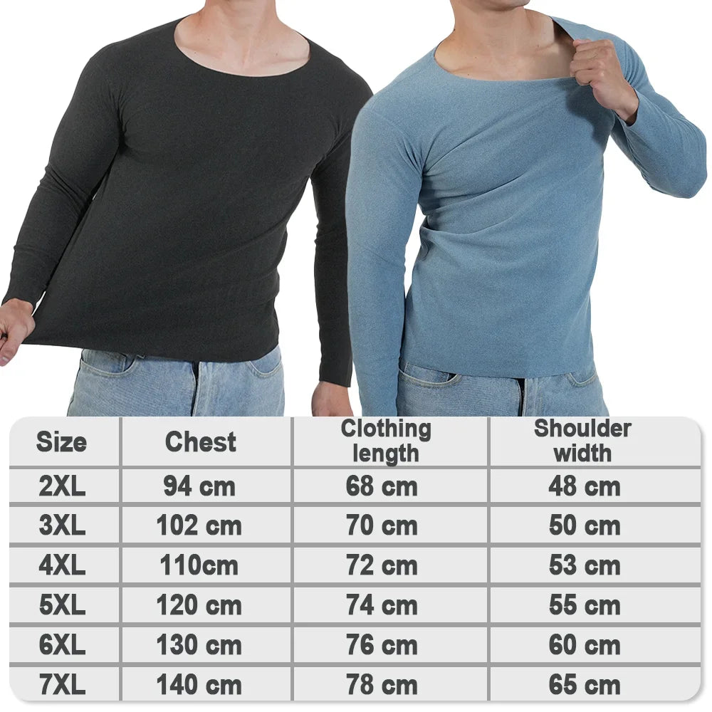 Men Thermal Underwear Long Sleeve Shirts Crewneck Fleece Lined Base Layer Top