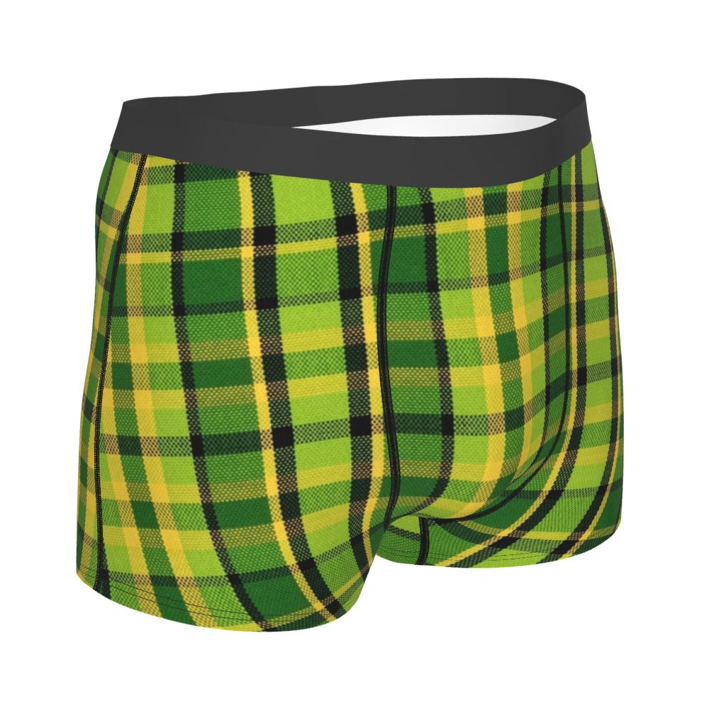 Black Watch Tartan Boxer Shorts for Men in Lycra and Polyester