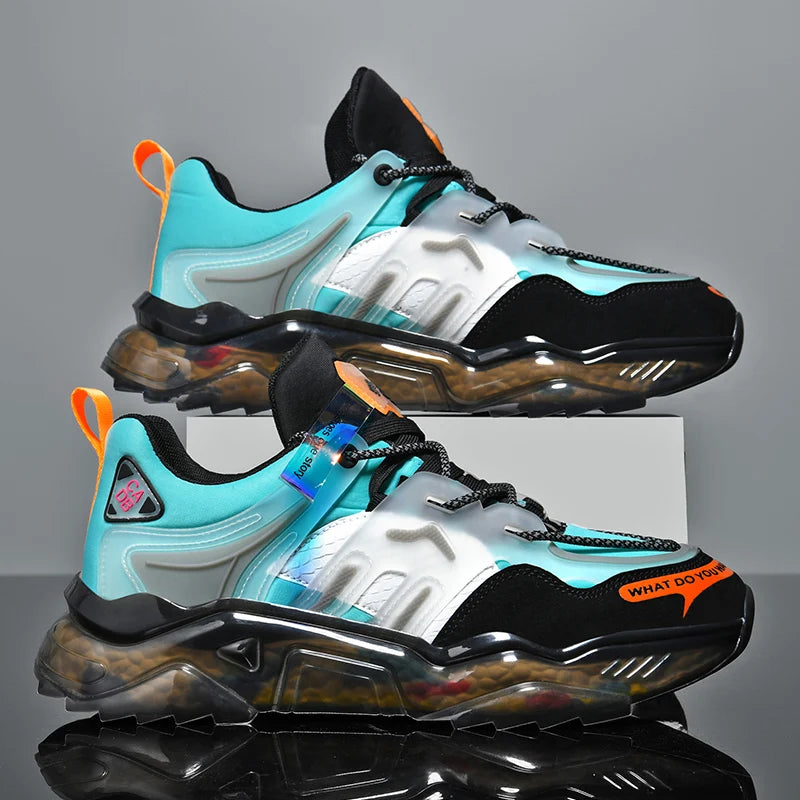 Men's Casual Lace-Up Sneakers with Breathable Air Mesh