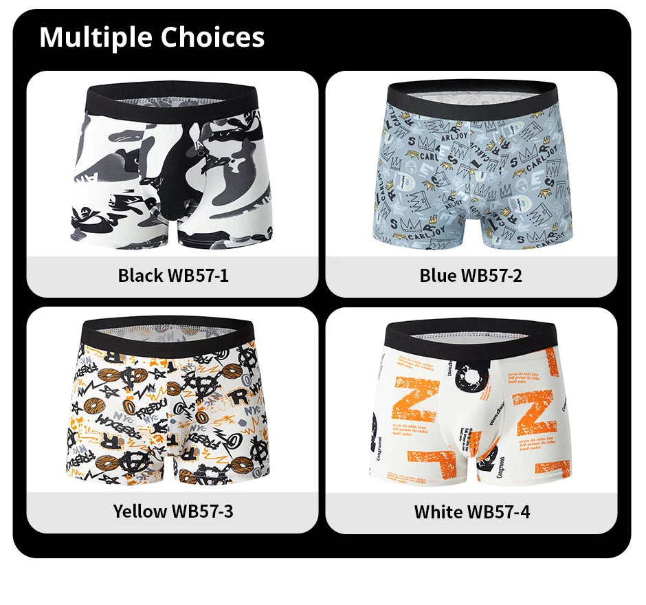 Men's Fashion Printed Boxers Breathable Underwear 6XL