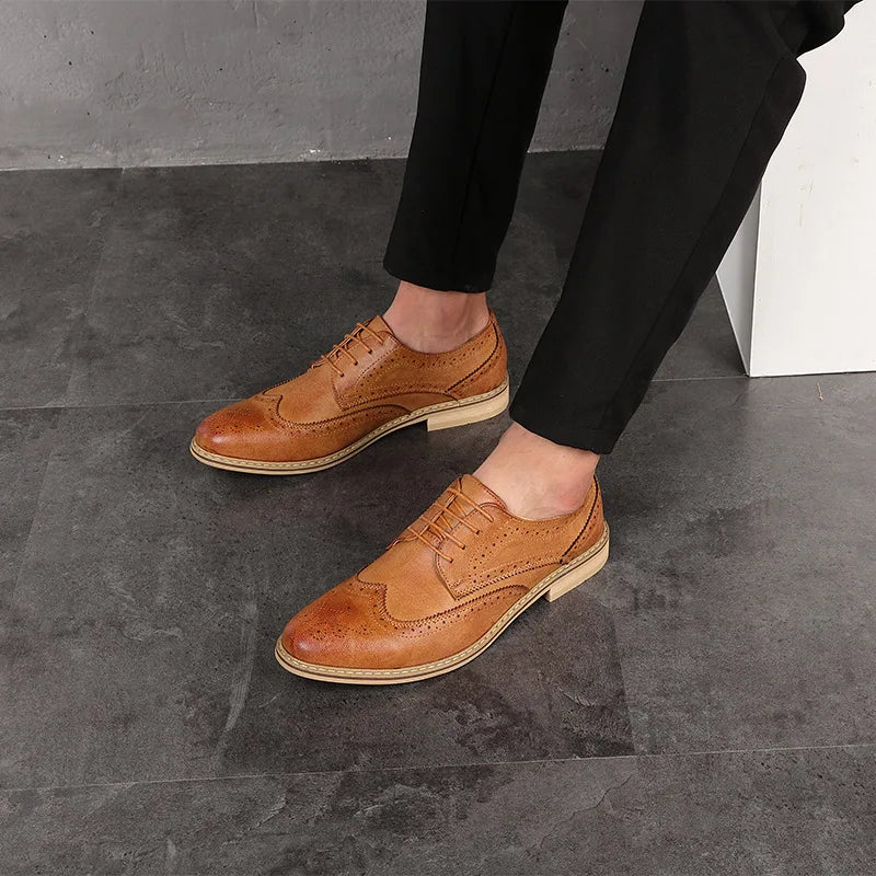 Mens Oxford Shoes for Wedding in Split Leather