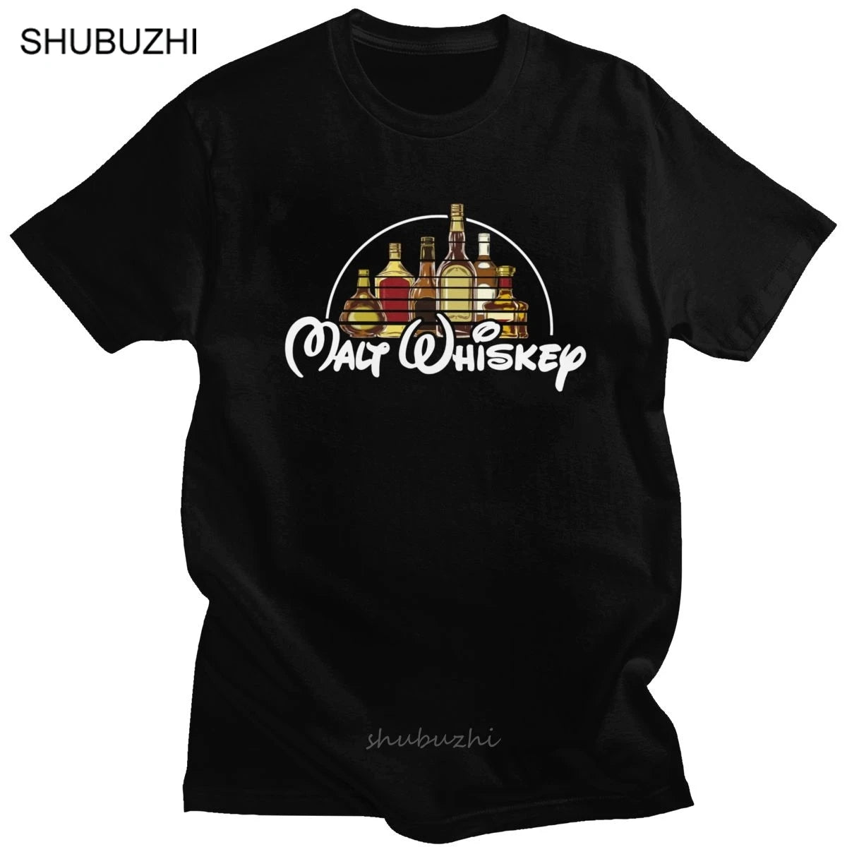 Vintage Malt Whiskey T-Shirt Men Cotton Casual Tee