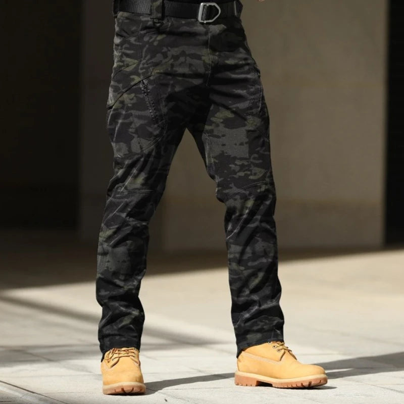 Men's Tactical Cargo Pants Waterproof Fleece Lined Winter