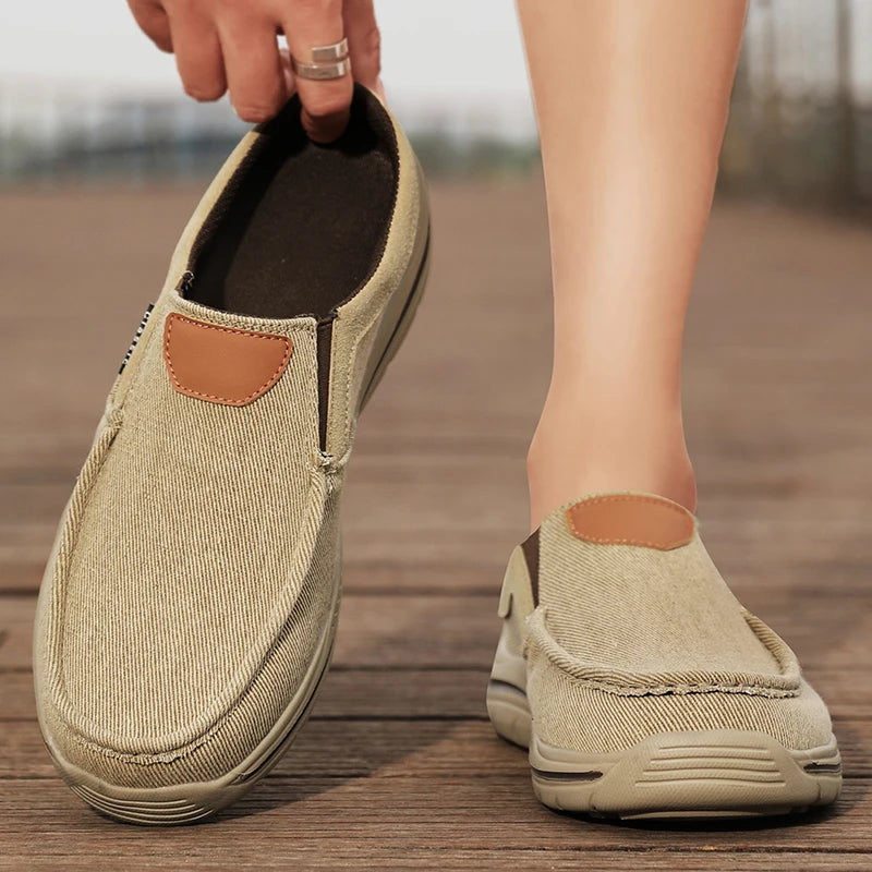 Breathable Canvas Slip-On Loafers for Men