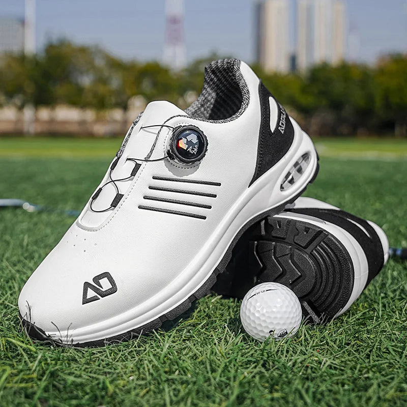 Men's Casual Golf Shoes with Elastic Band Closure
