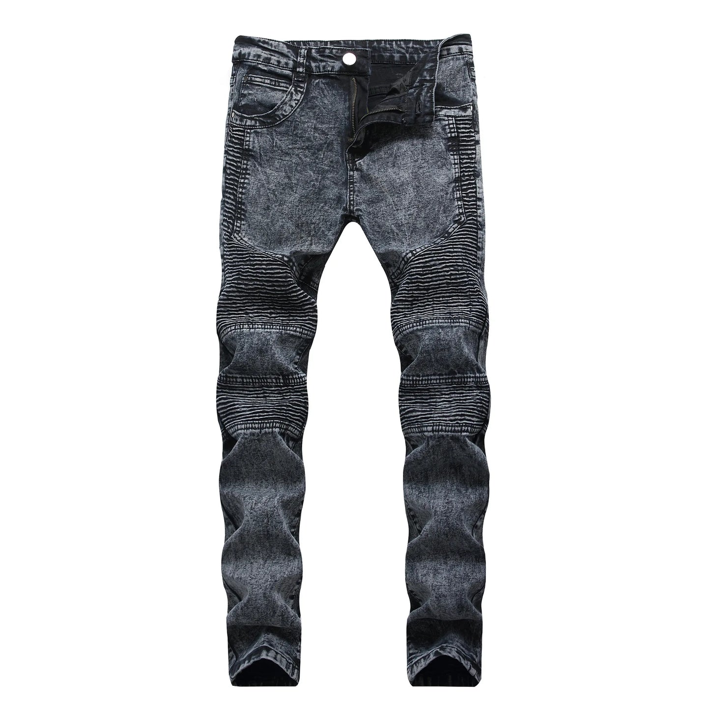 2022 Mens Jeans New Fashion Male Casual Biker Jeans Slim Straight Feet Jeans Loose Waist Long Trousers Denim Pants Large Size 42