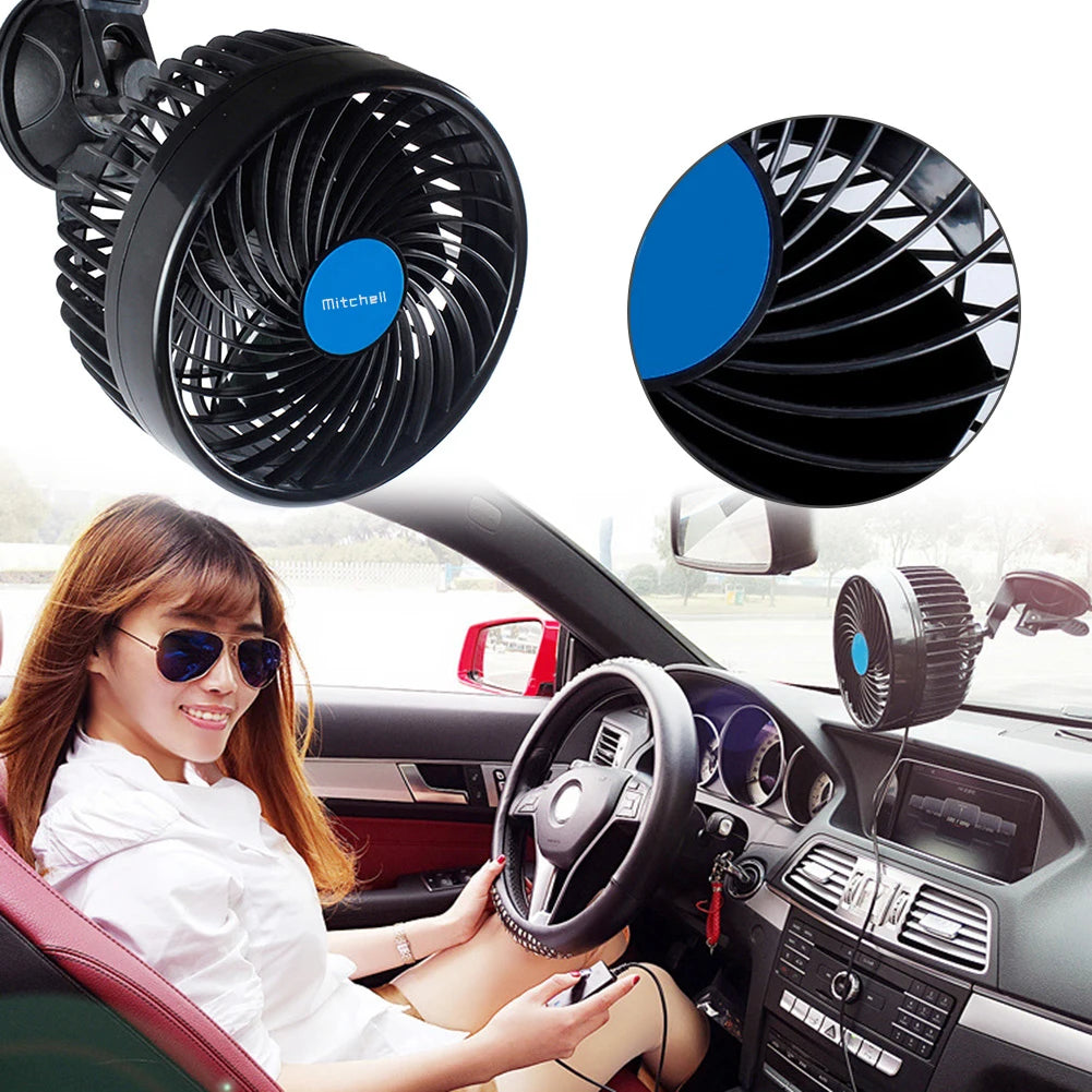 12V Car Cooling Fan Adjustable Electric Air Circulator