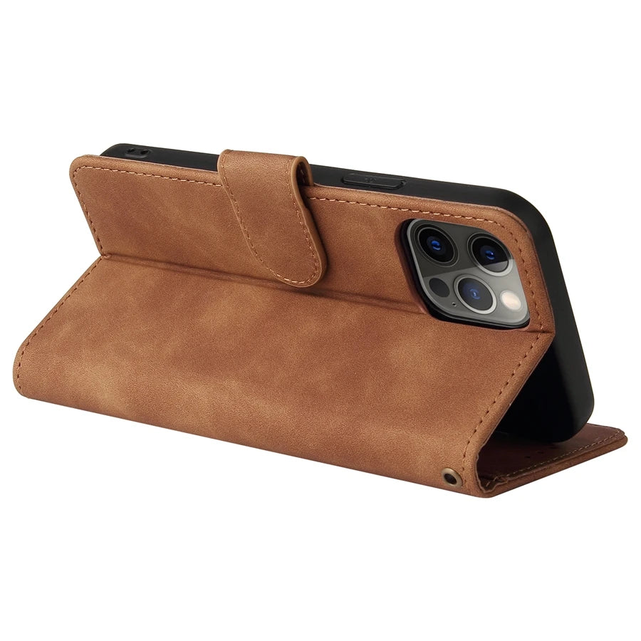 Brand ZZXX Leather Wallet Phone Case For iPhone 16e 16 Pro Max  Plus Flip Card