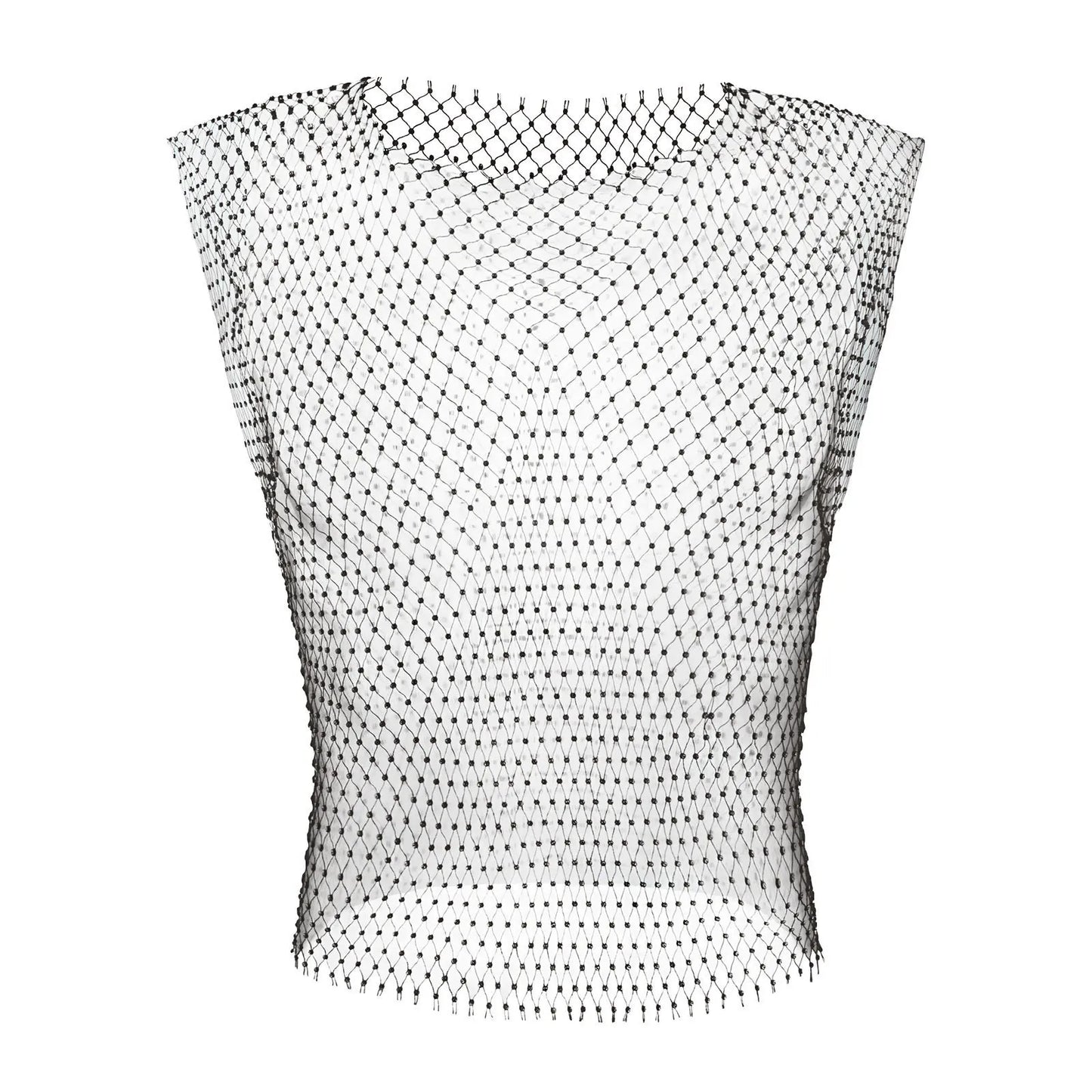 2026 New Men's Sexy Tank Tops Fishnet Rhinestone Shiny Hollow Vest Man Mesh See-Through Sleeveless T-Shirt Transparent Clothing
