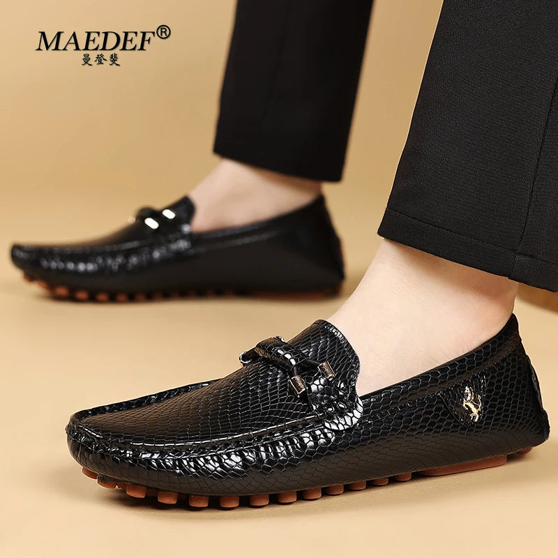MAEDEF Men's PU Loafers Slip-On Casual Shoes