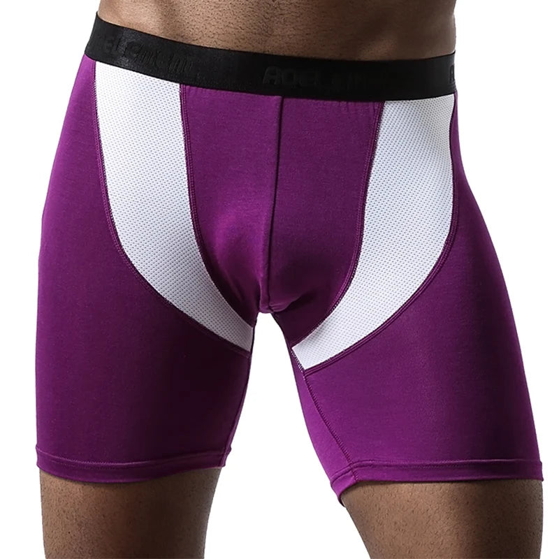 Men's Breathable Mesh Boxer Shorts in Black and Gray