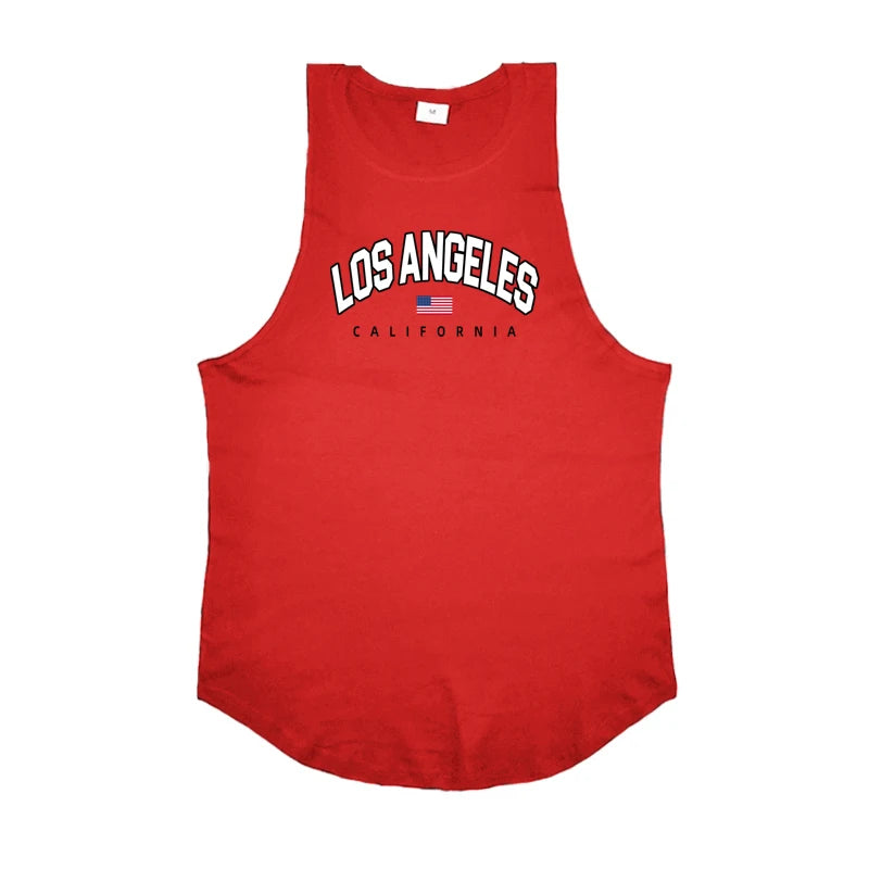 Mens Bodybuilding Tank Tops Casual Sleeveless Fitness Muscle Shirt Gym Sport Vests Summer Cotton Breathable Cool Loose Clothing